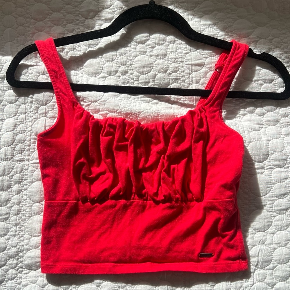 Hollister Red Ruched Tank